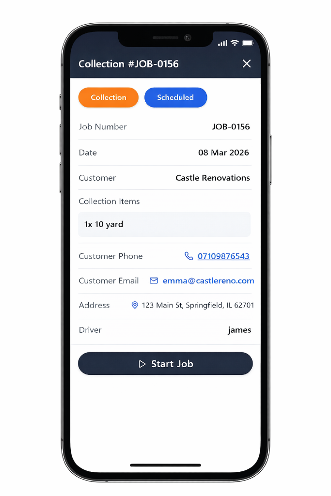 Job detail screen