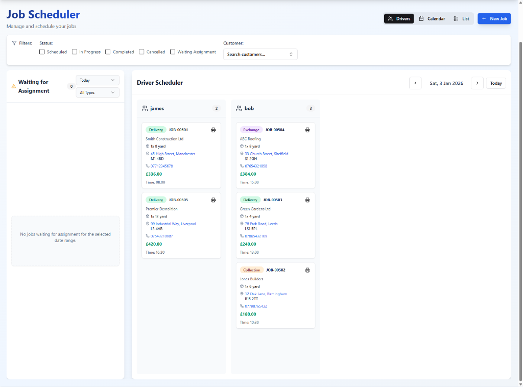 SkipLogic Driver Scheduler