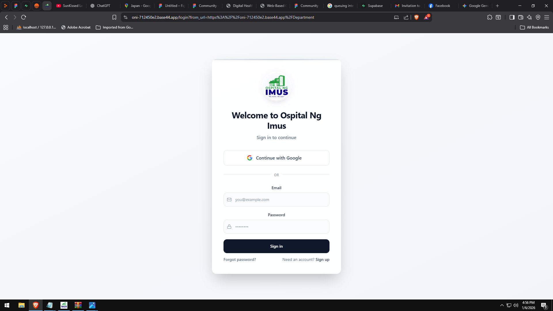 Ospital ng Imus – Digital Queue Management System template preview