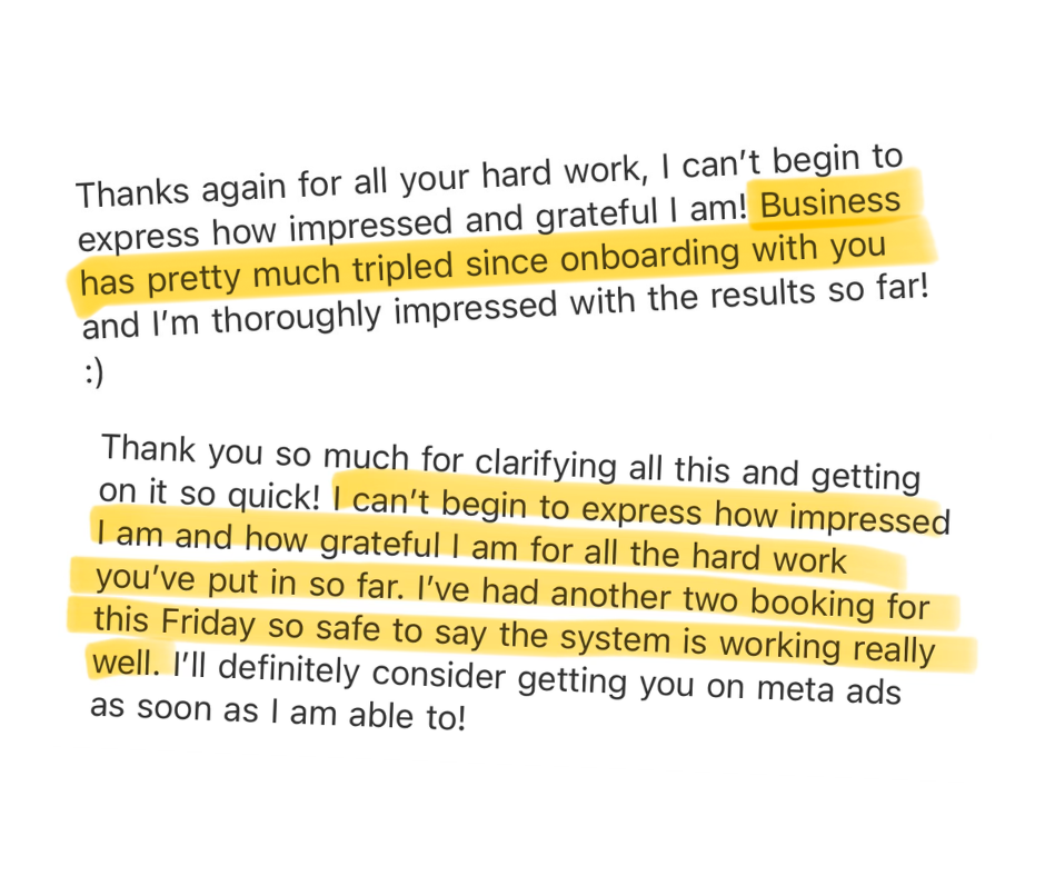 Client testimonial collage