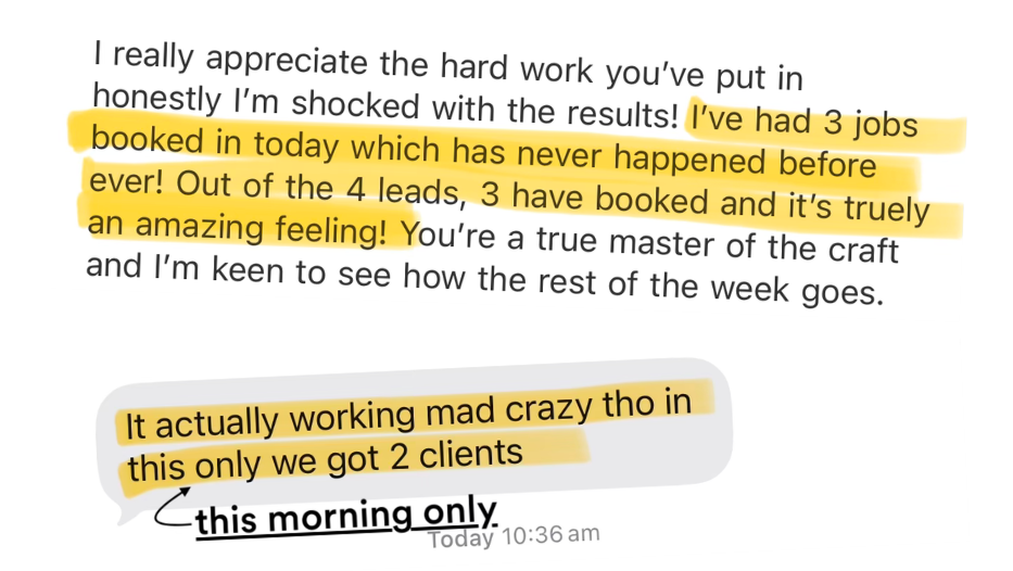 Client testimonial