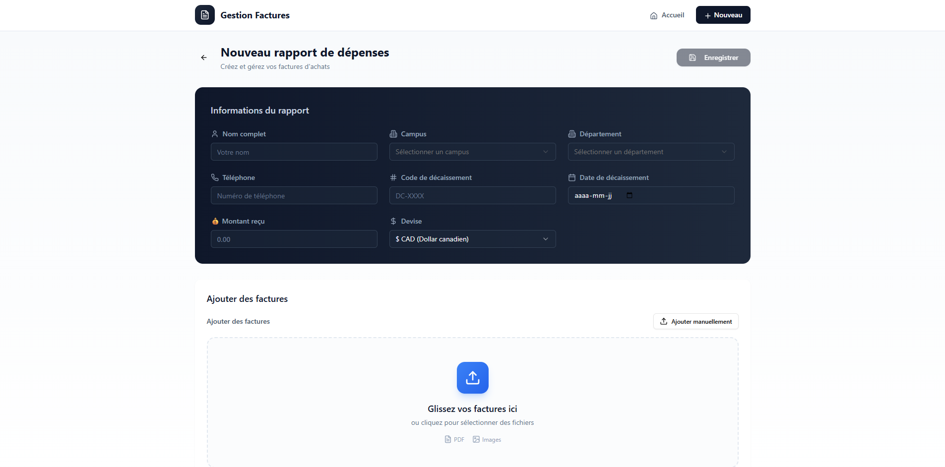 Gestion de factures template preview