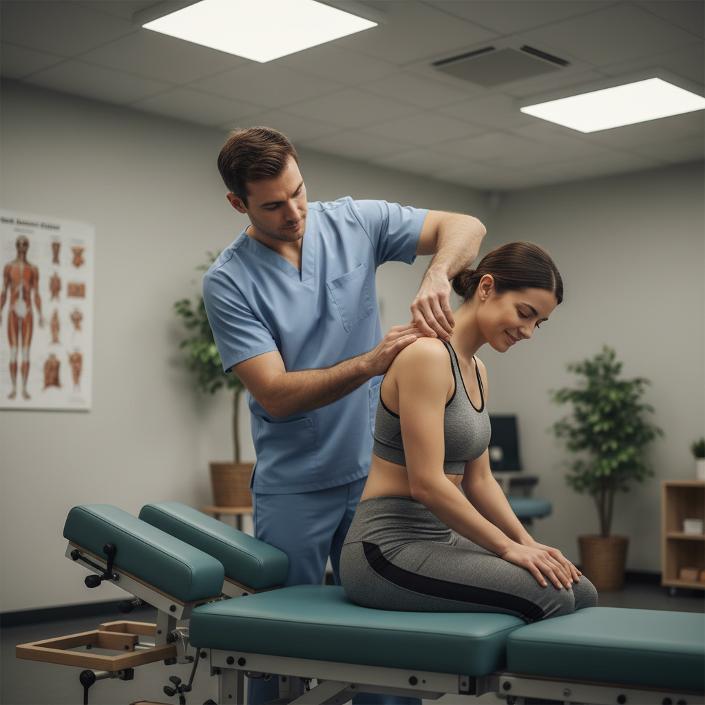 Professional shoulder pain relief chiropractor treatment session at Surfers Paradise Chiropractic Health & Wellness Centre