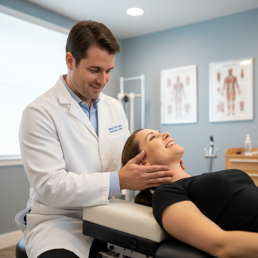 Professional neck pain relief chiropractor treatment session at Surfers Paradise Chiropractic Health & Wellness Centre