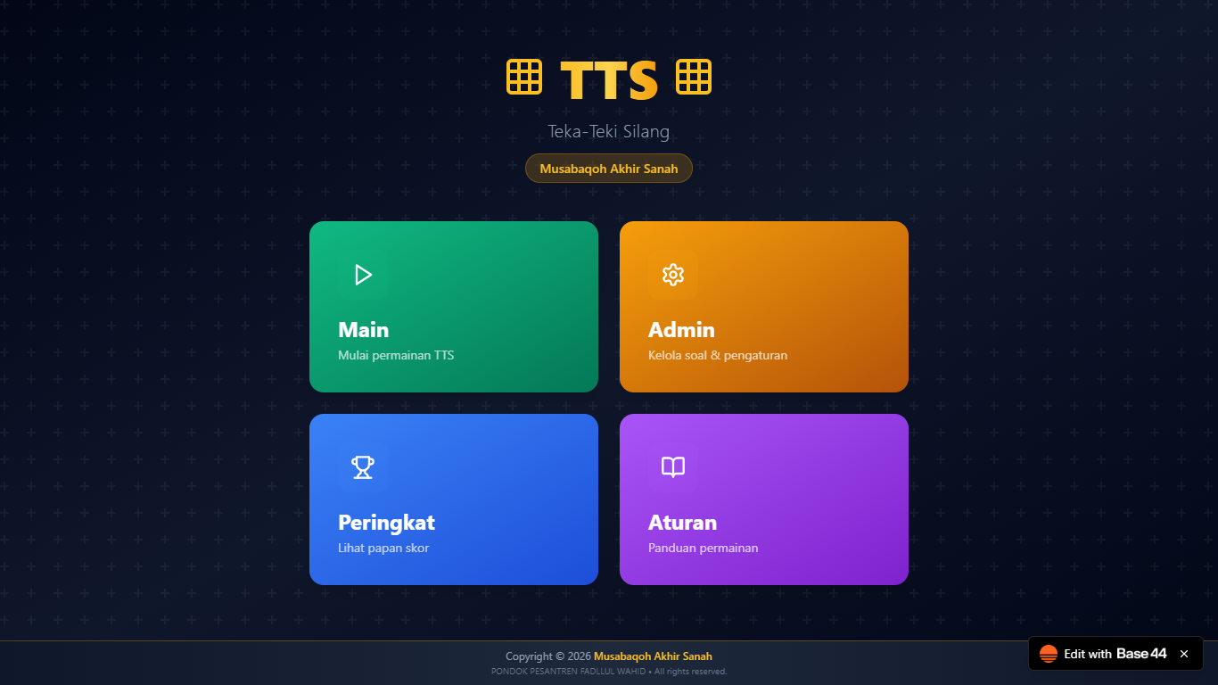 Interactive Crossword Puzzle Game template preview