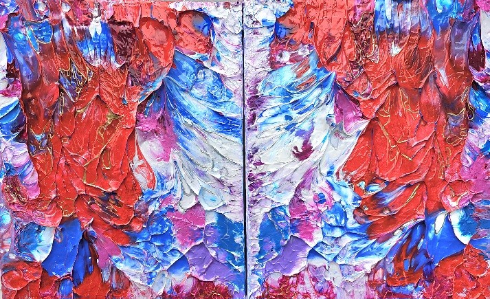 Revelation: Blue, Purple and Scarlet (diptych)