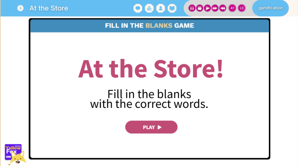 At the Store - Fill in the Blank Quiz