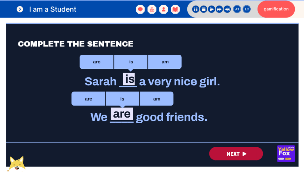 I Am a Student - Complete the Sentence Quiz