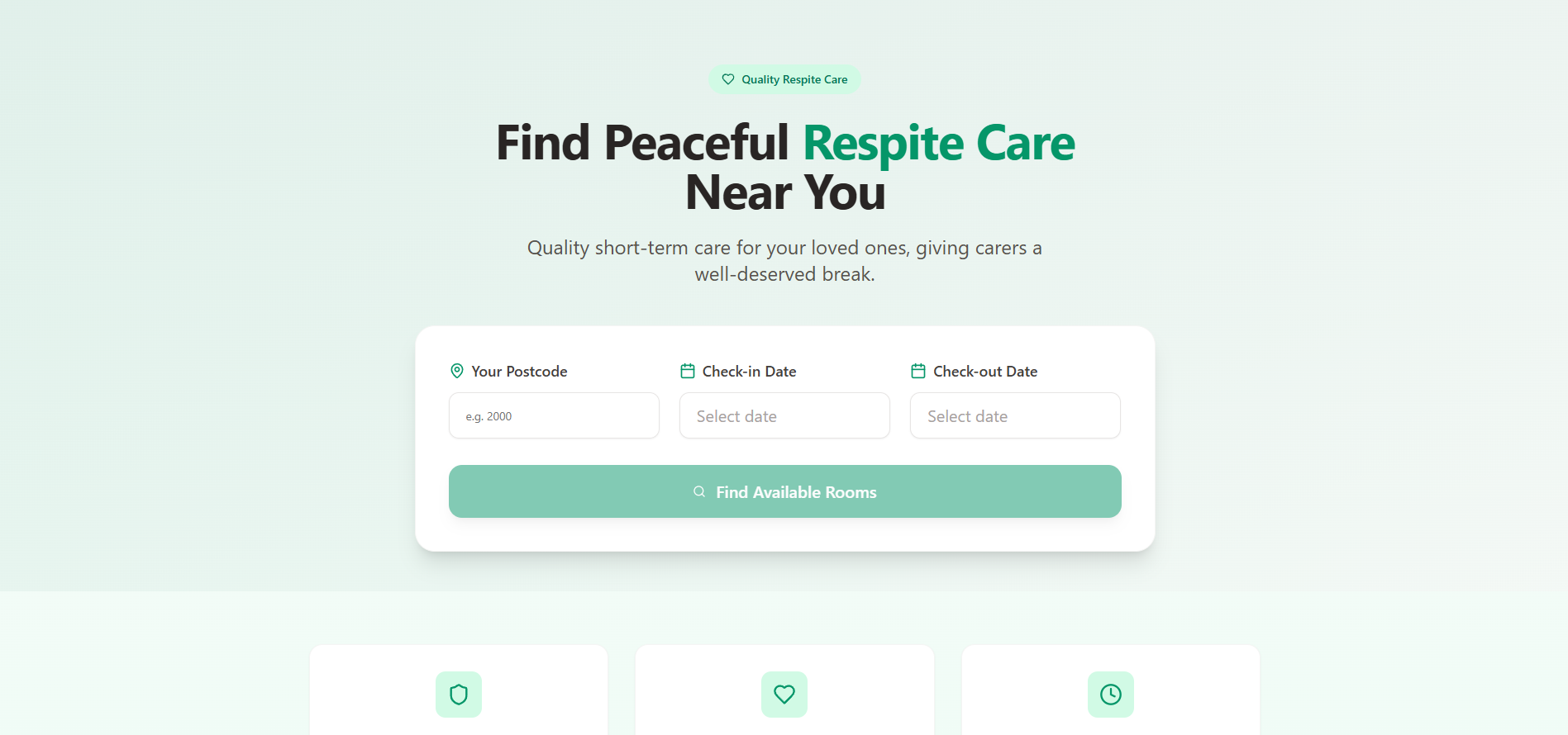 Medical Home Booking template preview