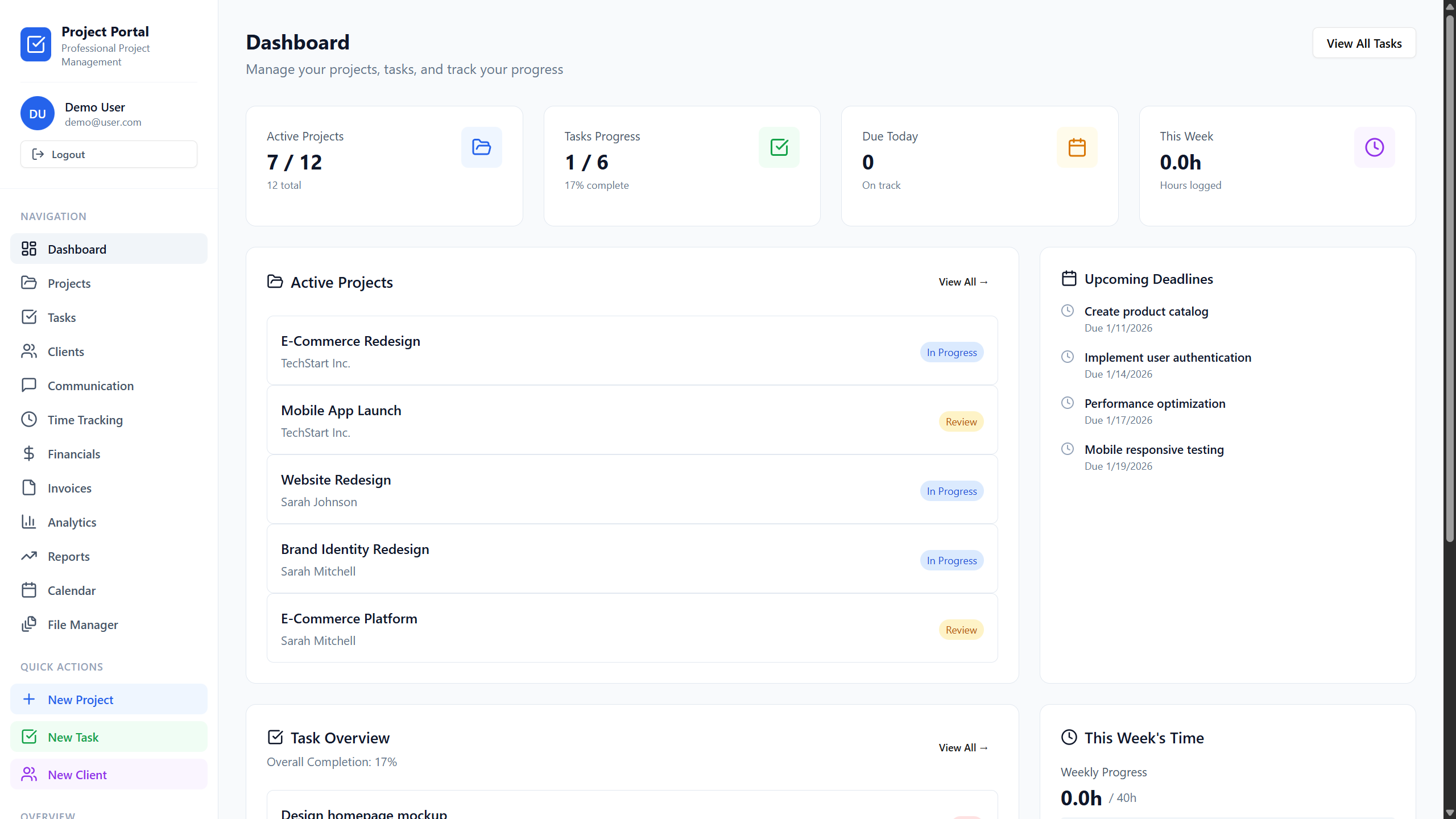 Project Management - App template preview