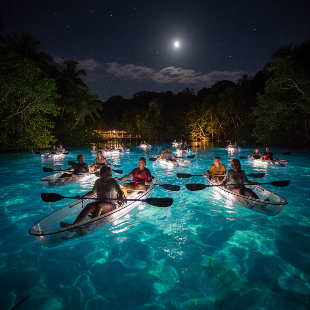 Night Glow Kayaking - Water tour in Trelawny | Pryceless Jamaican Tours