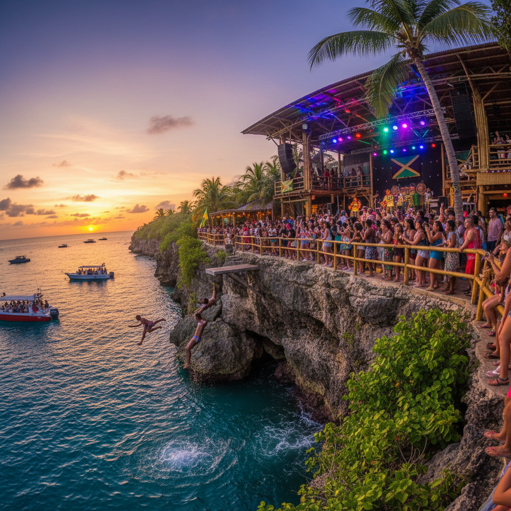 Negril Cliff Diving at Rick's Cafe - Nightlife tour in Westmoreland | Pryceless Jamaican Tours