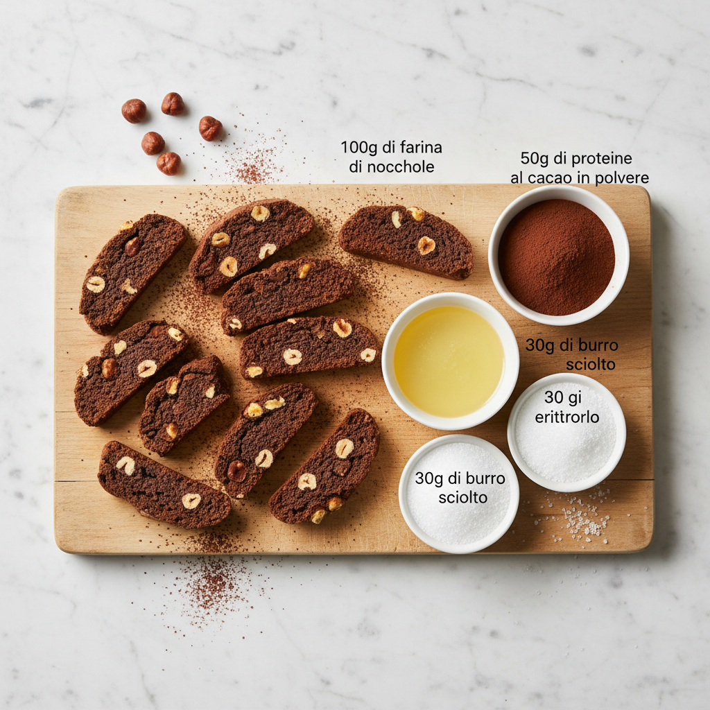 Biscotti proteici al cacao e nocciola