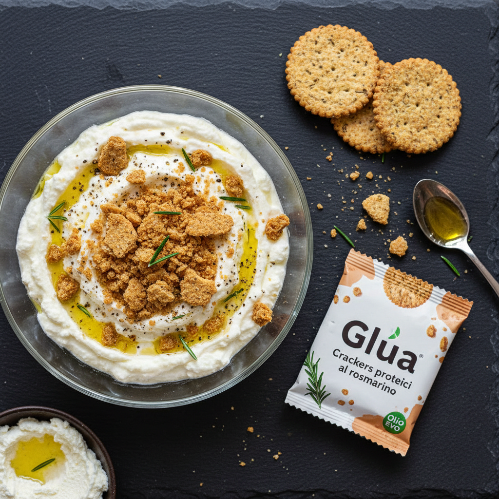 Crema fredda con crumble di crackers