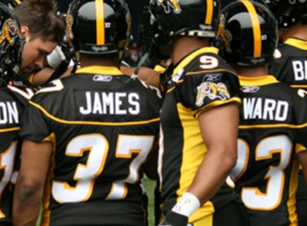 Football team huddle