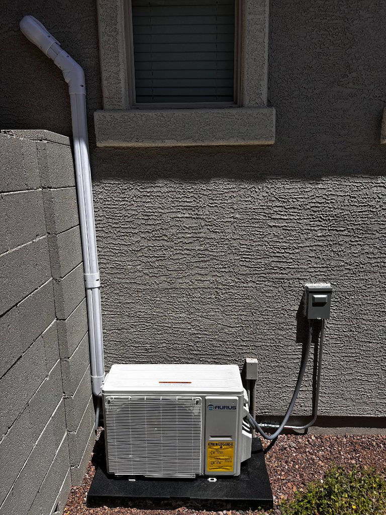 Professional mini-split installation in one car garage Phoenix