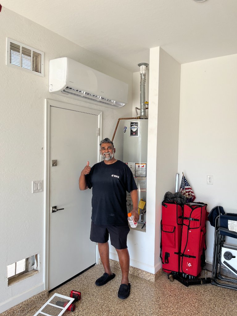 Satisfied customer with new mini split installation Buckeye AZ