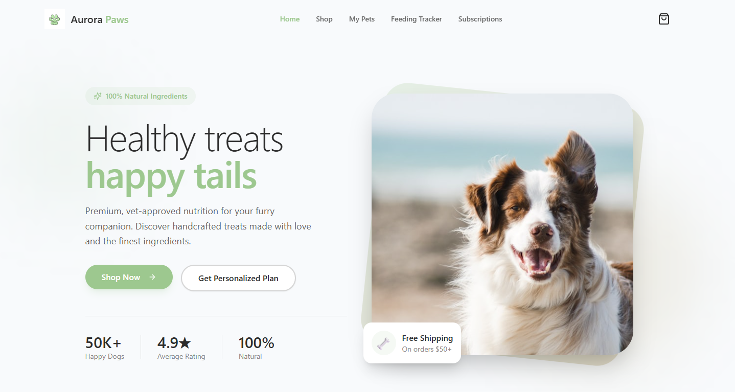 Aurora Pet Shop Template template preview