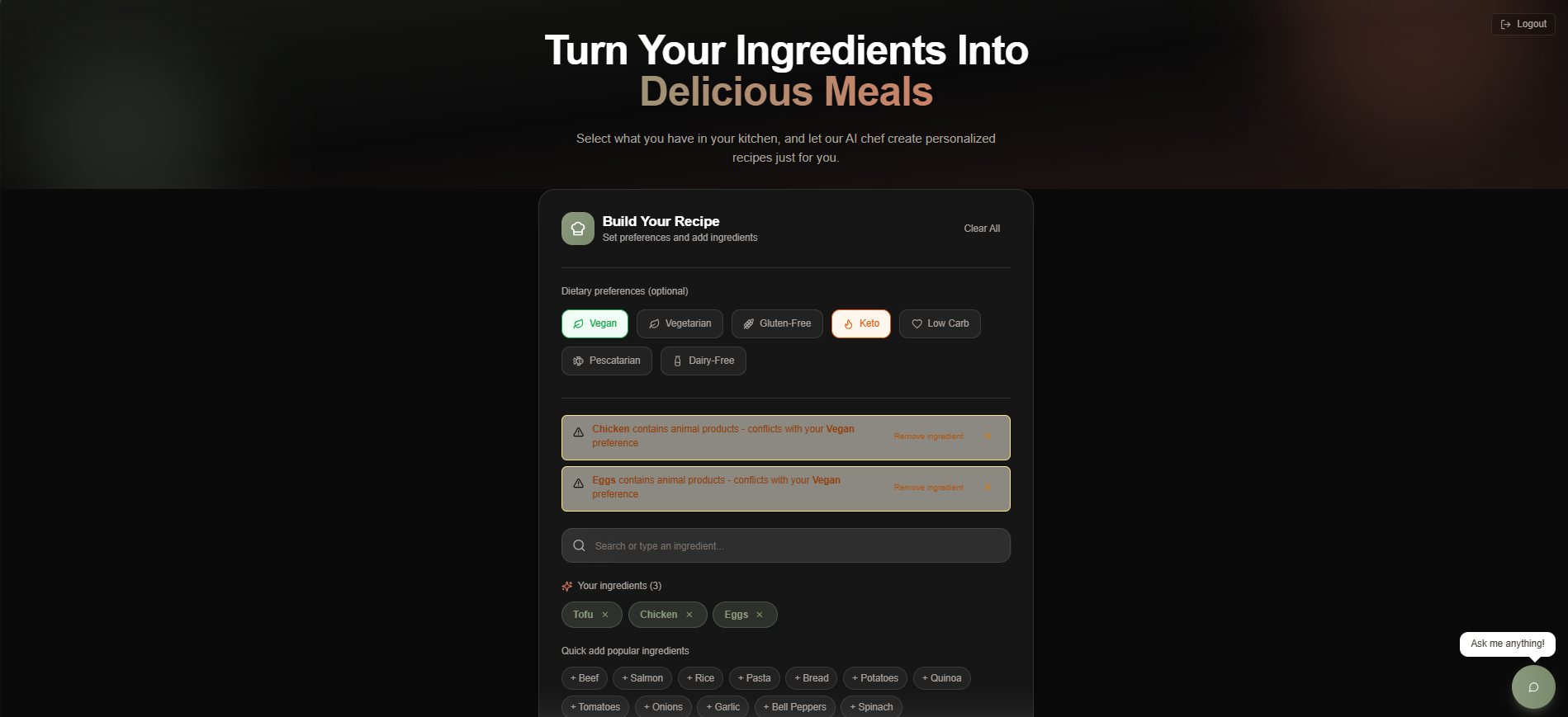 Pantry Chef AI template preview