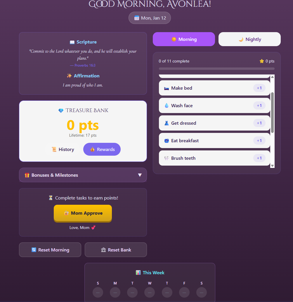 Routine APP template preview