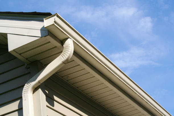 Gutter cleaning in progress