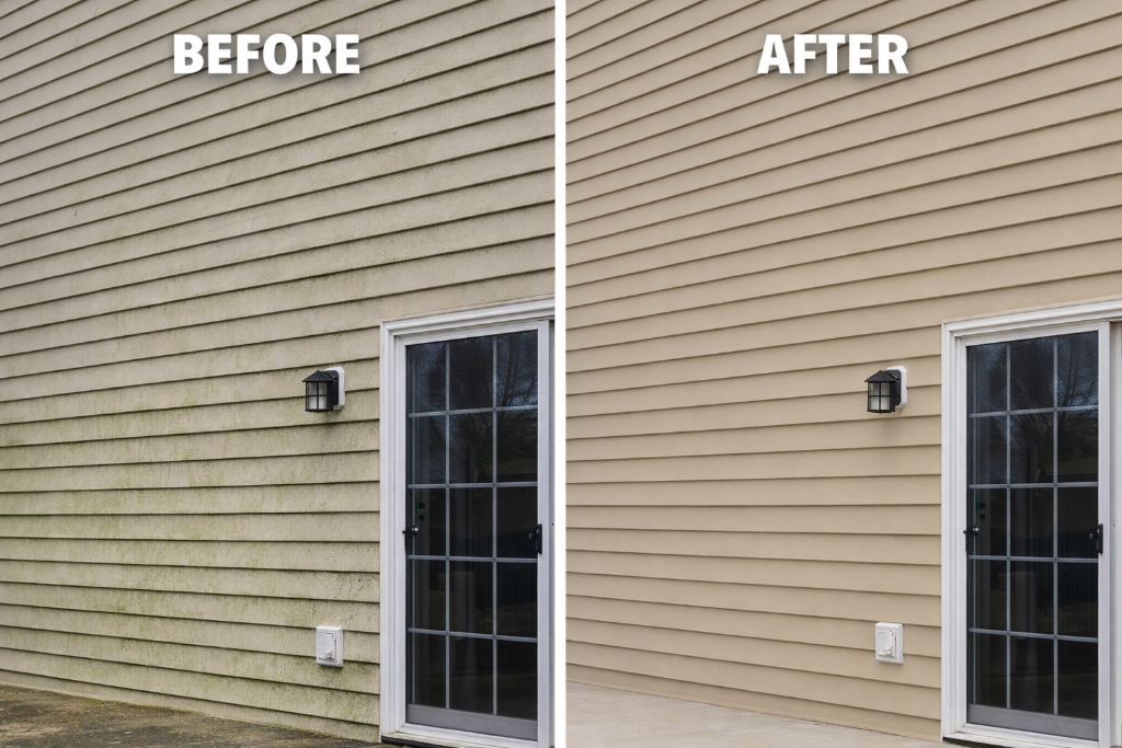 Freshly cleaned home exterior