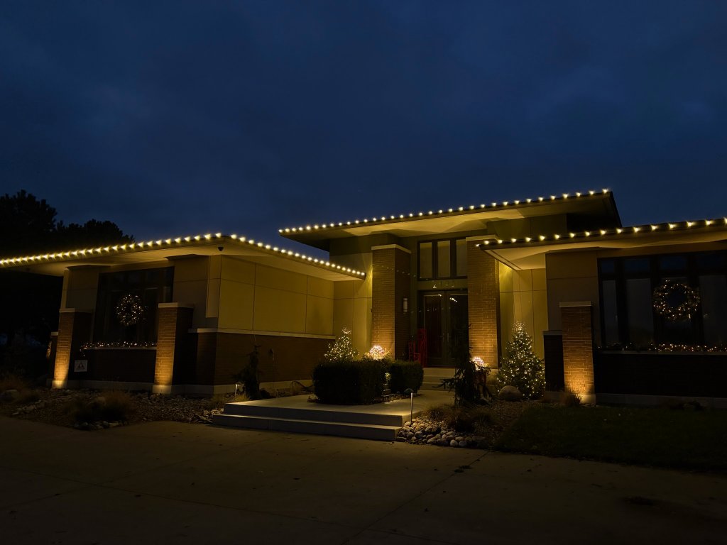 Elegant holiday lighting display