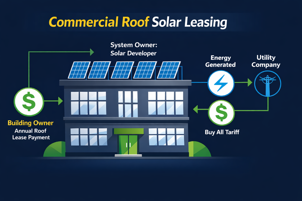 Commercial Roof Solar Leasing Diagram
