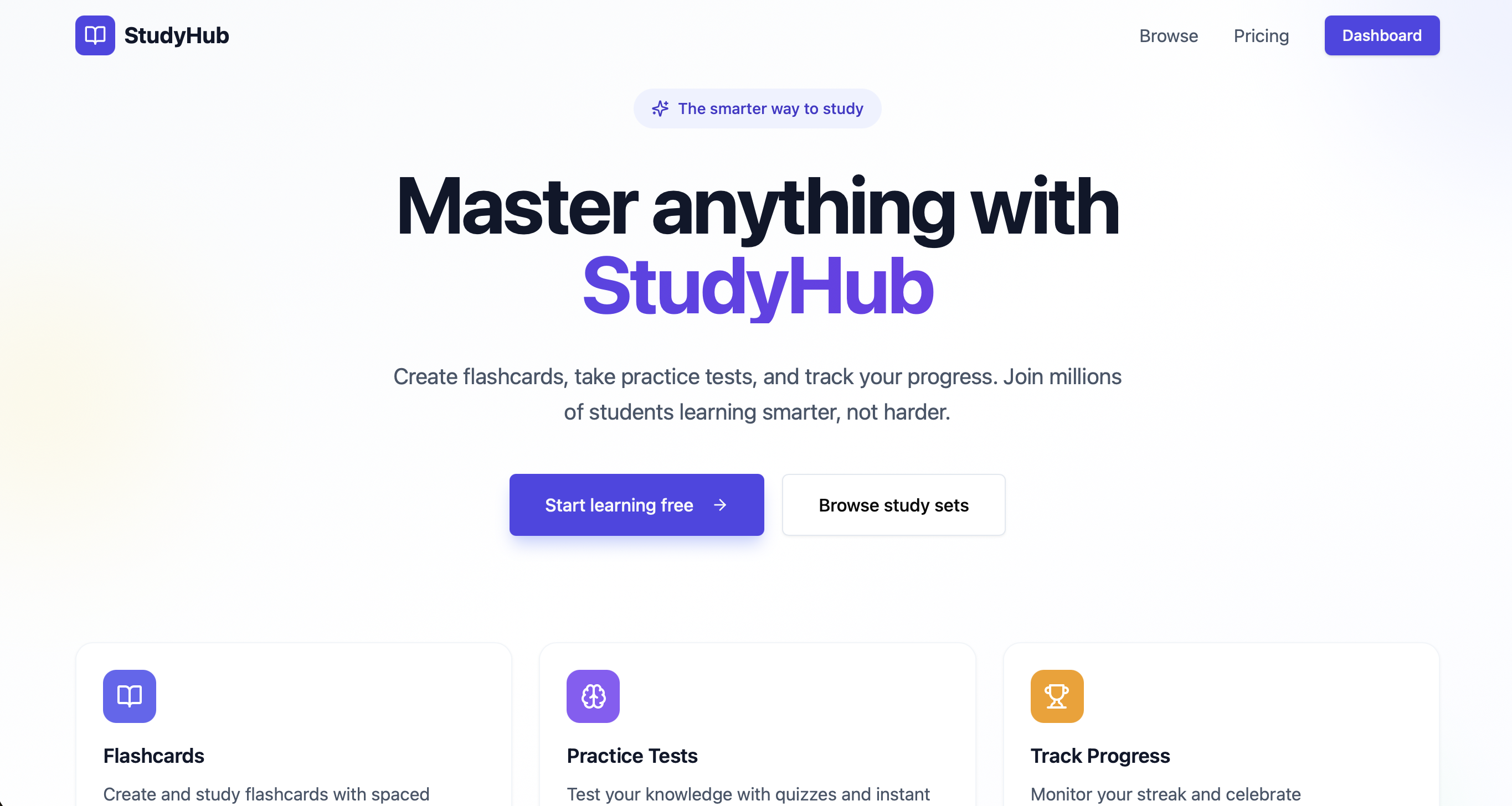 StudyHub template preview