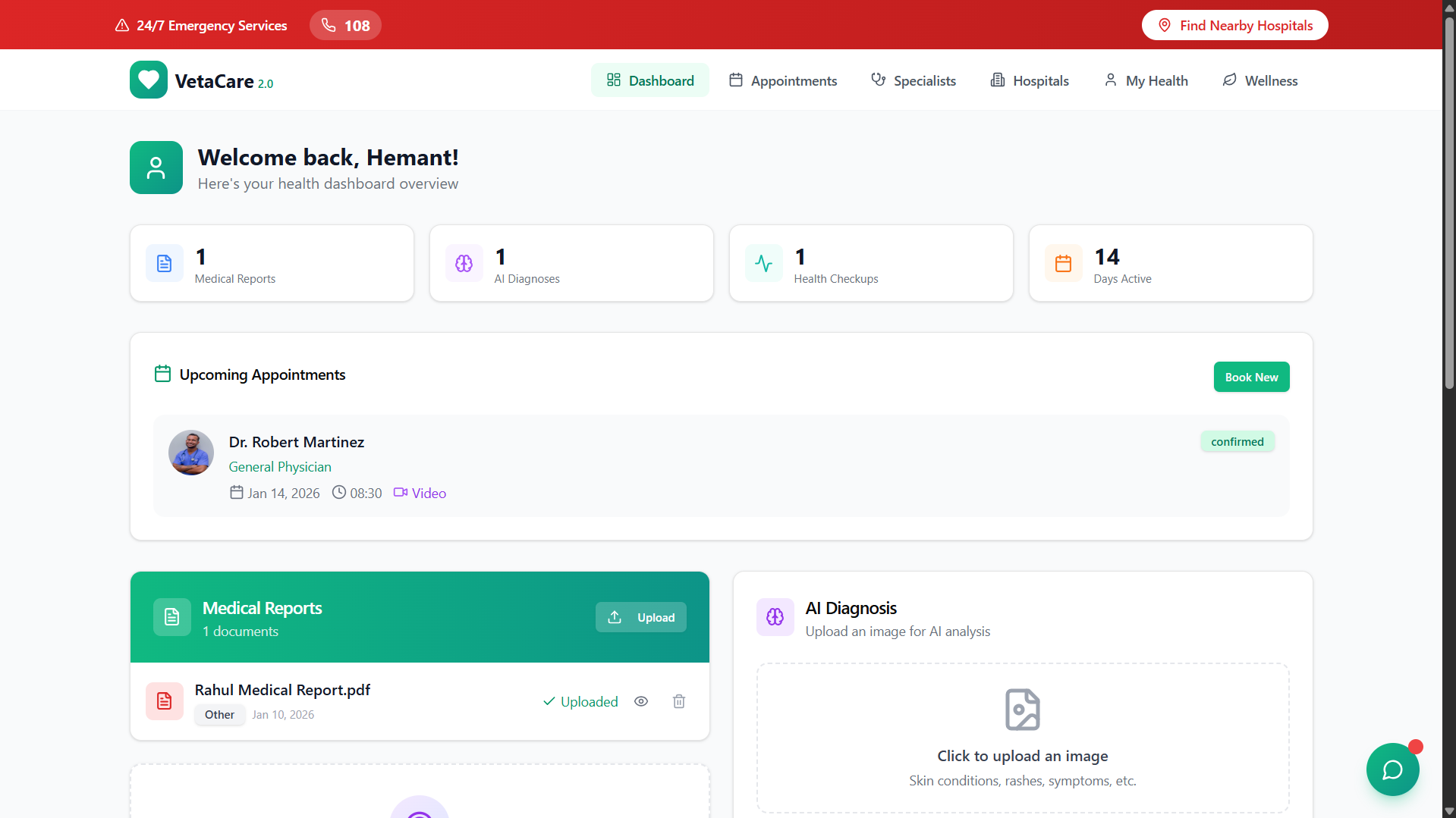 VetaCare template preview