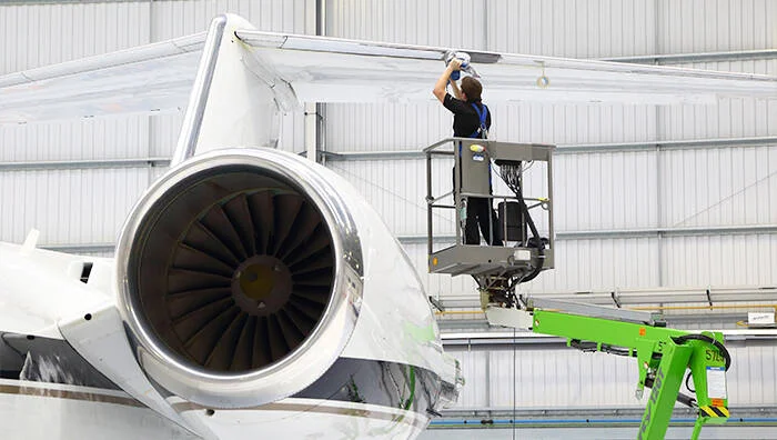 Private jet exterior cleaning