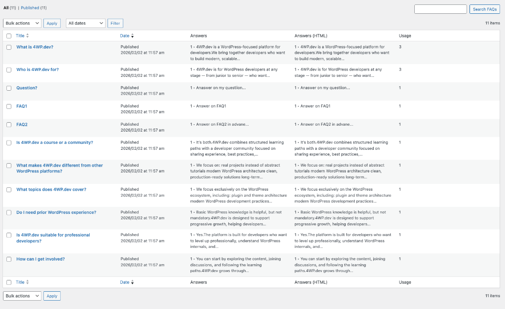 How FAQ items are found