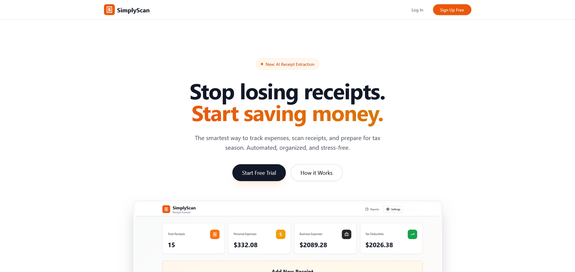 SimplyScan - AI-Powered Receipt & Expense Management template preview