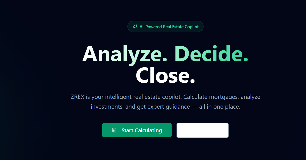 ZREX Real Estate Copilot template preview