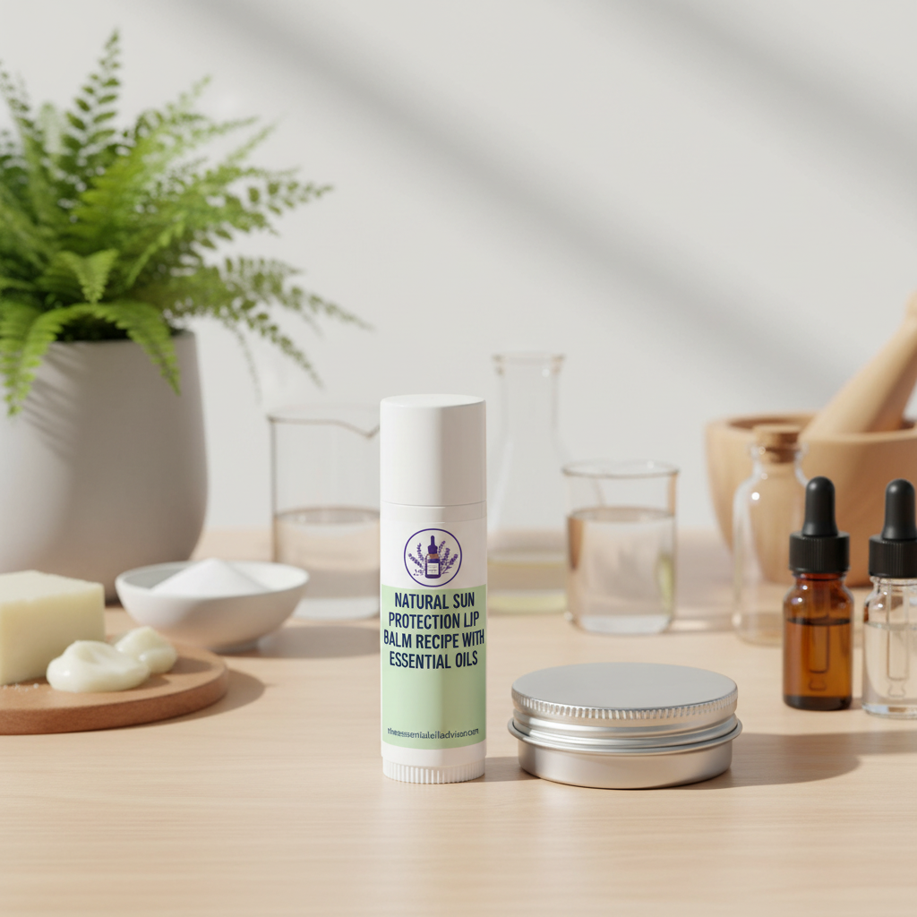 Natural Sun Protection Lip Balm Recipe with Essential Oils