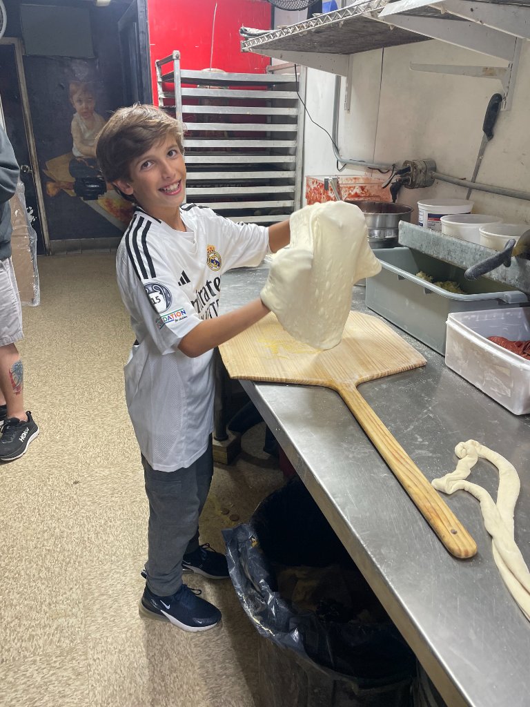 Making fresh pizza dough