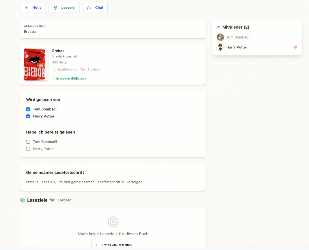 Buchclubs Screenshot