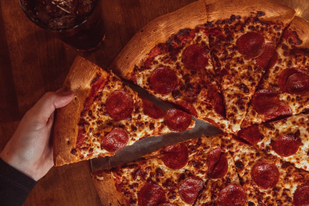 Fresh pepperoni pizza