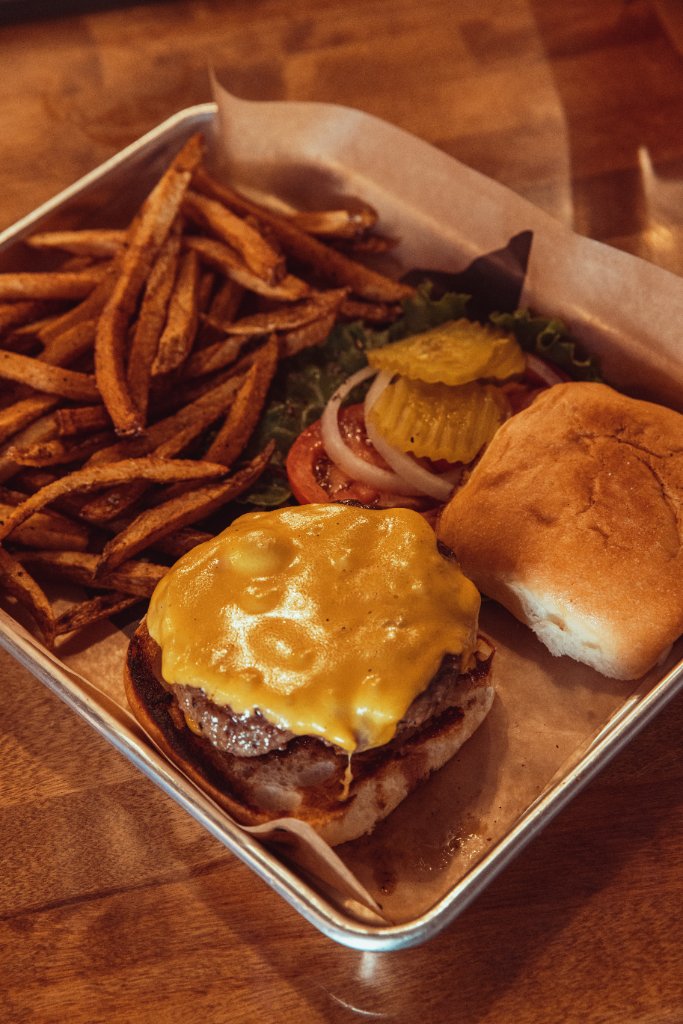 Classic cheeseburger with fries