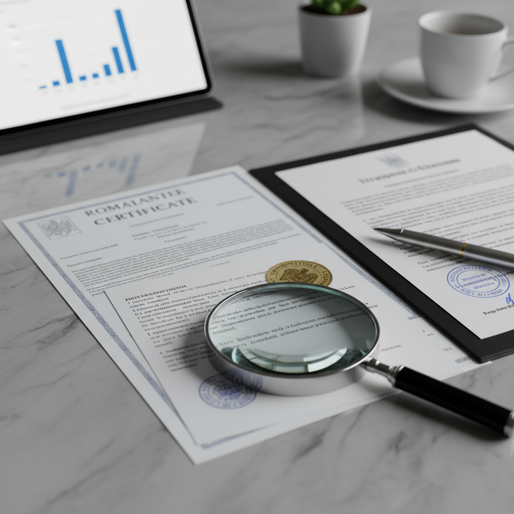 תרגום תעודת לידה רומנית למשרד הפנים: למה חובה לתרגם גם את המדבקה בגב המסמך? (התמקדות בתעודת הלידה ובטעות הנפוצה של התעלמות מתרגום האפוסטיל). - תמונת המחשה מקצועית המציגה את נושא המאמר