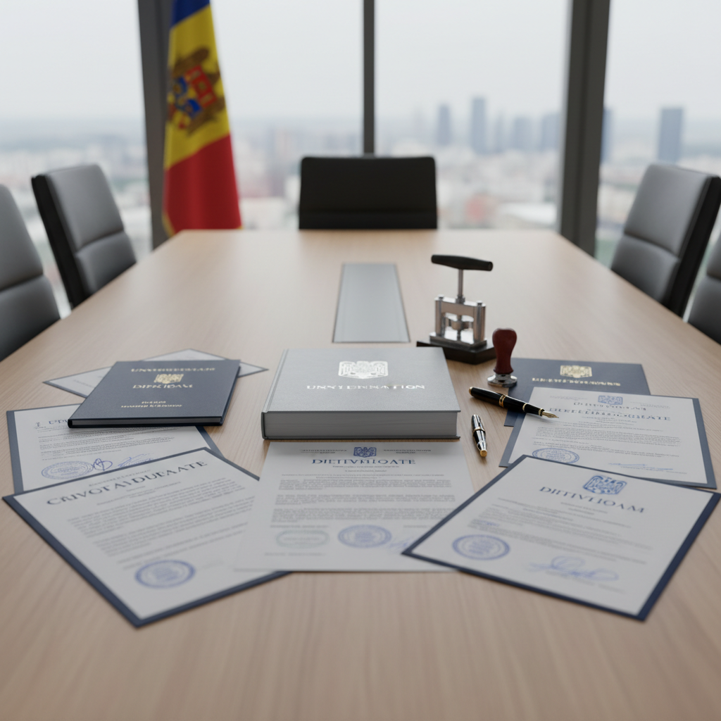 תרגום נוטריוני ברומנית של תעודות השכלה ודיפלומות ללימודים או עבודה. - תמונת המחשה מקצועית המציגה את נושא המאמר