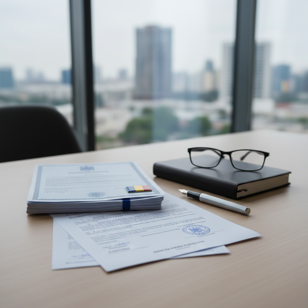 תרגום נוטריוני ברומנית לתעודת לידה: דגשים חשובים למניעת דחייה בשגרירות. - תמונת המחשה מקצועית המציגה את נושא המאמר