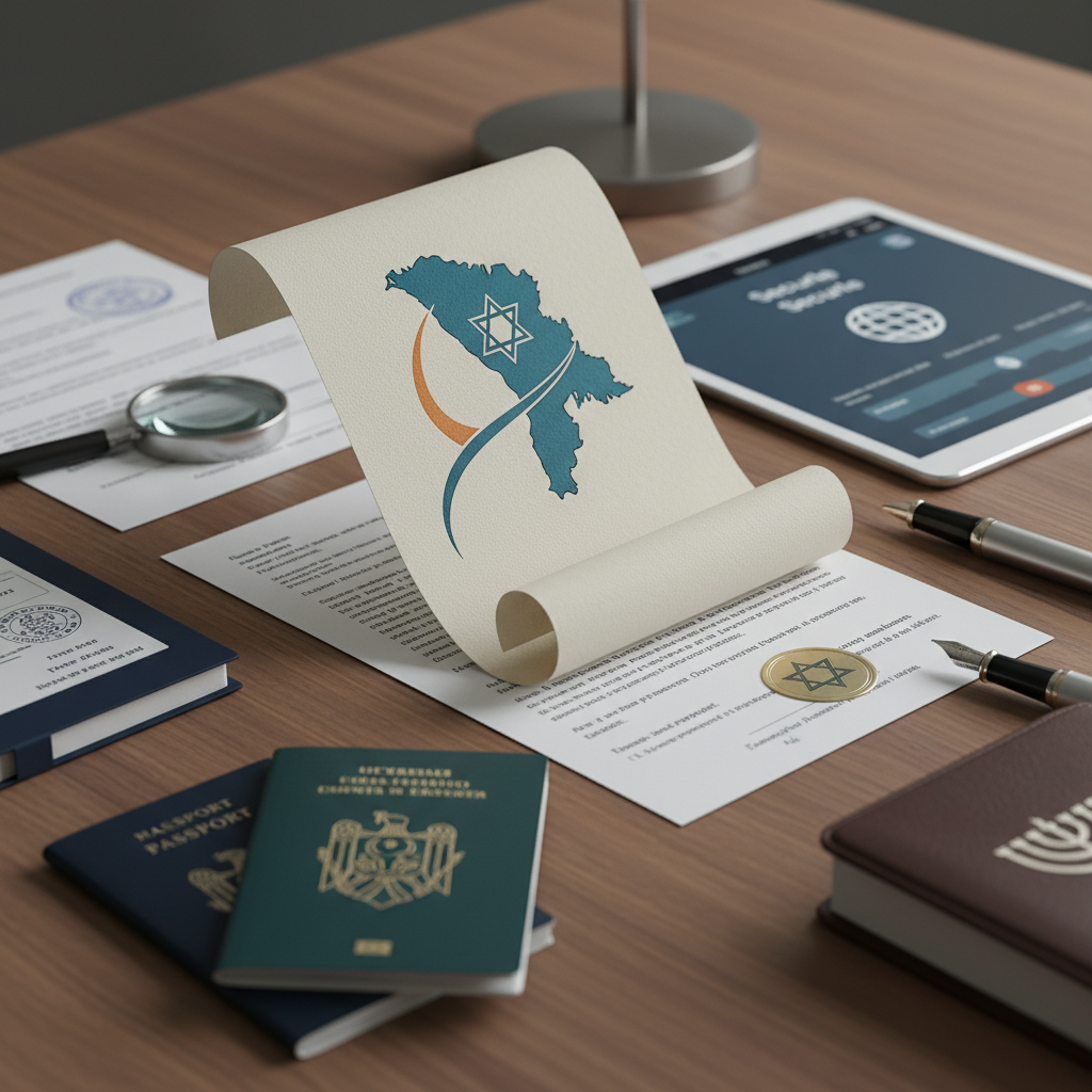 תמצית רישום משרד הפנים: המסמך החשוב ביותר להוכחת הזיקה למולדובה. (הסבר על המסמך שמקשר בין הזהות הישראלית לעבר המולדובי). - תמונת המחשה מקצועית המציגה את נושא המאמר