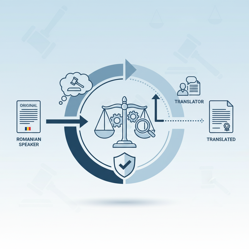 נוטריון דובר רומנית – למה חשוב שהנוטריון יבין את שפת המקור ולא רק המתרגם? - הדרכה ויזואלית איור הסבר מפורט הממחיש את התהליך של נוטריון דובר רומנית – למה חשוב שהנוטריון יבין את שפת המקור ולא רק המתרגם? עם דגשים ויזואליים