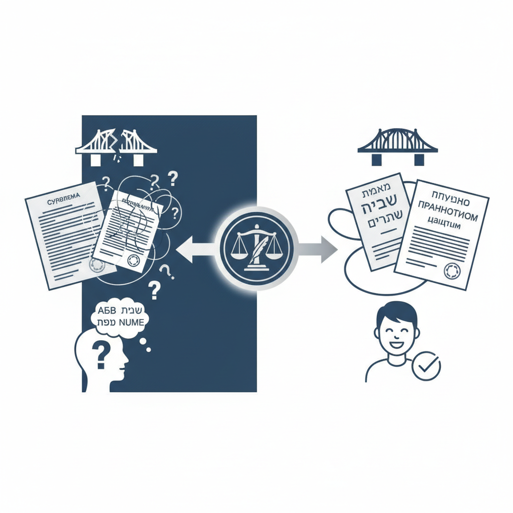 טעויות בשמות ובכתיב במסמכים ממולדובה: איך נוטריון פותר את הבעיה? (מאמר העוסק בבעיה נפוצה של אי-התאמה בין שמות ברוסית לשמות בעברית/רומנית). - הדרכה ויזואלית איור הסבר מפורט הממחיש את התהליך של טעויות בשמות ובכתיב במסמכים ממולדובה: איך נוטריון פותר את הבעיה? (מאמר העוסק בבעיה נפוצה של אי-התאמה בין שמות ברוסית לשמות בעברית/רומנית). עם דגשים ויזואליים