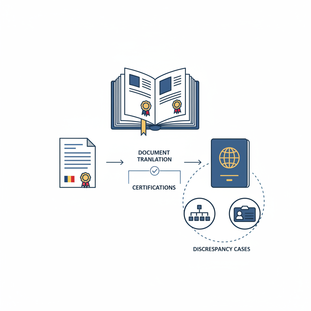 שינוי שם או שם משפחה: תרגום מסמכים מרומנית המעידים על השינוי (כולל כל האישורים הנלווים). (רלוונטי למקרים של אי-התאמה בין הדרכון לתעודות). - הדרכה ויזואלית איור הסבר מפורט הממחיש את התהליך של שינוי שם או שם משפחה: תרגום מסמכים מרומנית המעידים על השינוי (כולל כל האישורים הנלווים). (רלוונטי למקרים של אי-התאמה בין הדרכון לתעודות). עם דגשים ויזואליים