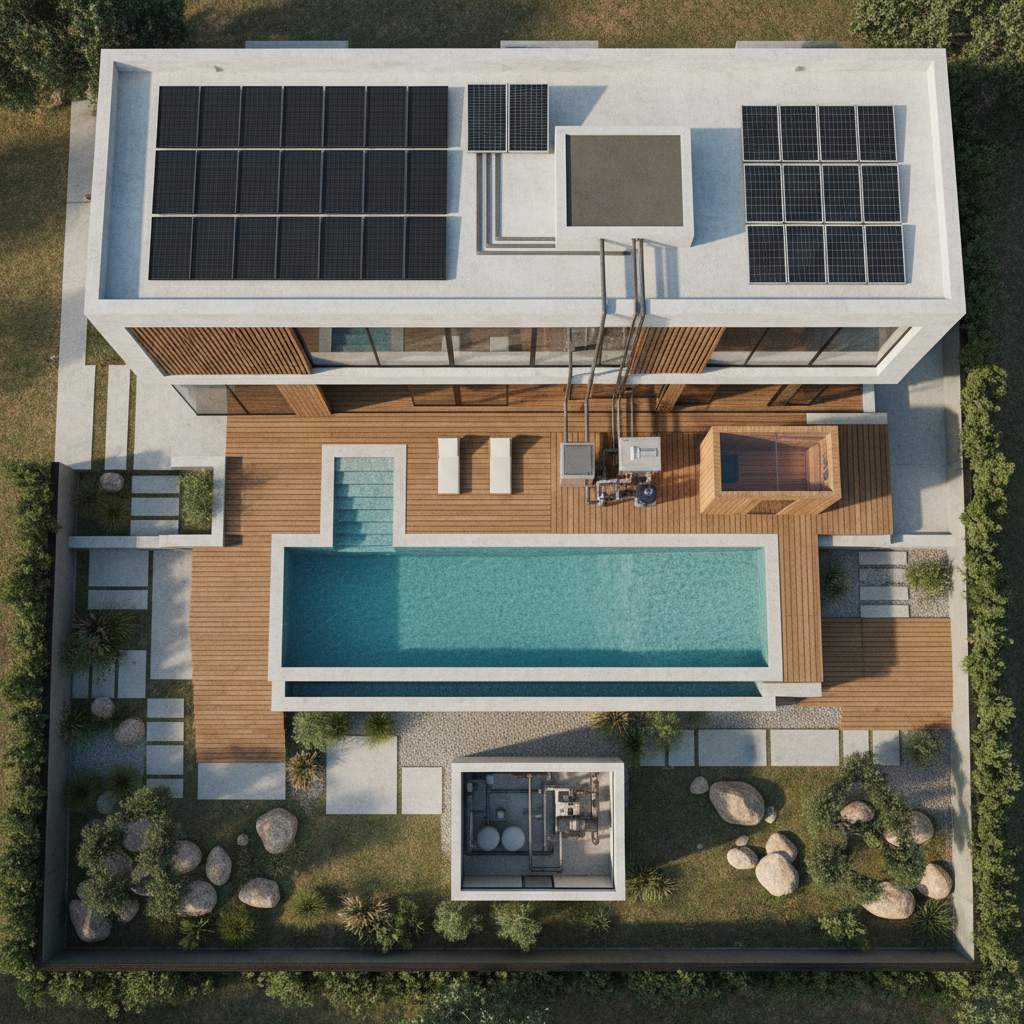 Soluções integradas em piscinas, aquecimento solar, energia solar e sistemas hidráulicos