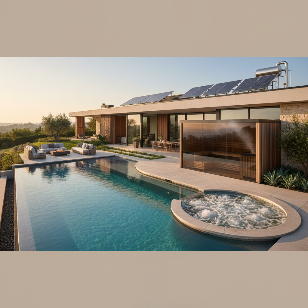 Residência de alto padrão com piscina, spa, sauna, aquecimento solar e energia fotovoltaica