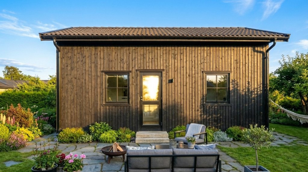 Exteriör med trädgård