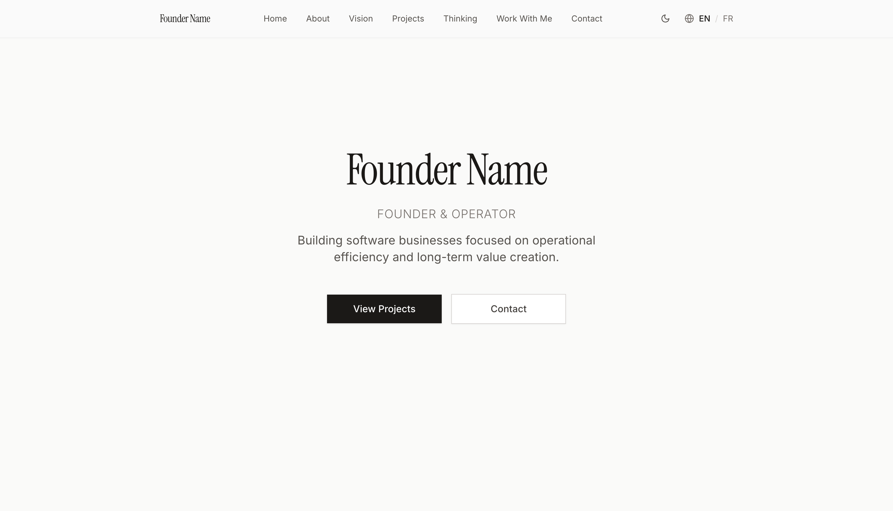 Founder Personal Website - Multilingual template preview